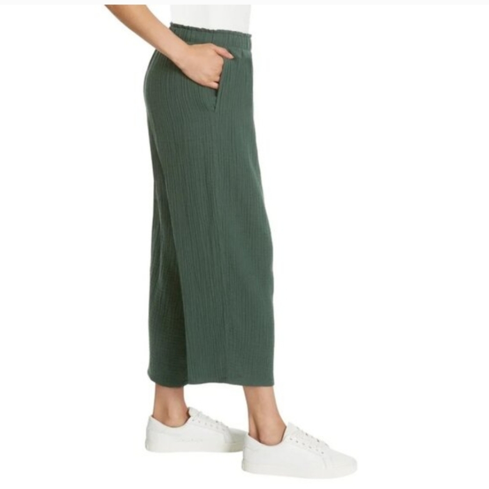Jessica Simpson Green Gauze Cotton Pants. - Picture 3 of 8
